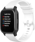 Compatible with Garmin Venu Sq Bands for Women Men, 20mm Quick Release Silicone Replacement Band Wristbands Straps Bracelet Fit for Garmin Vivoactive 3 Music, Forerunner 245 645 (White)