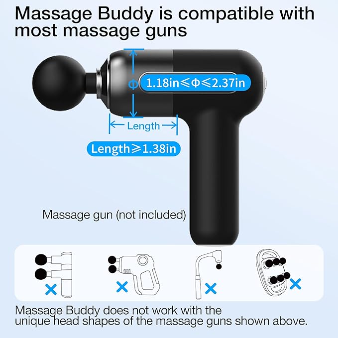Massage Gun Holder for Hard to Reach Areas. Relieve Muscle Pain in Shoulders, Upper Back, Lower Back, Legs. Compatible with Most Massage Guns. Unlock Full Body, Deep Tissue Relief