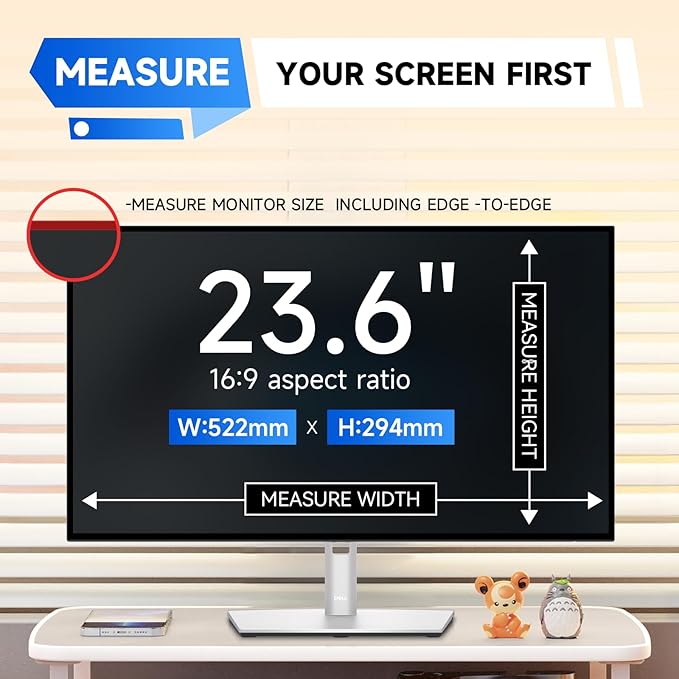 IPROKKO 【2 Pack 23.6 inch Anti-Blue Light monitor Screen Protector for 16:9 Widescreen,Removable Anti Glare Blue Light Blocking Screen Filter，LED PC Anti-UV Eye Protection Filter Film