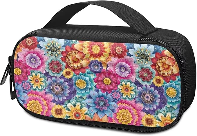 Boho Mandala Flower Insulin Cooler Travel Case Large Capacity Diabetic Medication Cooling Bag with Pockets for Insulin Pens While Traveling and Other Diabetic Supplies