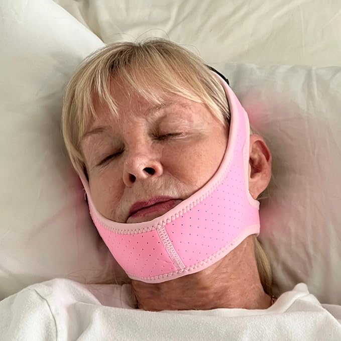 Chin Strap for CPAP Users - Adjustable Mask Bandage Keeping Mouth Closed - Better Night's Sleep Chin Strap for Snoring for Men and Women (Black)