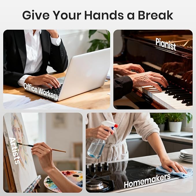 Cordless Hand Massager with Heat and Compression, Electric Hand Massager for Arthritis and Carpal Tunnel Relief, 3 Modes 3 Heat Levels 5 Compression Settings Hand Massage, Ideal Gifts for Women/Men