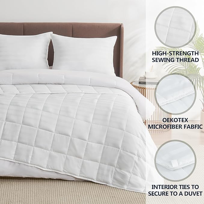 Weighted Blanket Queen/King Size (80"x87" 20lbs),Ultra Soft and Cozy Cooling Weighted Blanket for Adult,Heavy Blanket with Machine Washable Soft Blanket, White