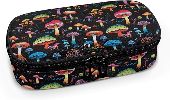 Novelty Mushroom Insulin Cooler Travel Case, Expandable Insulated Diabetic Bag Portable Medication Cooler Bag for Insulin Pens and Blood Glucose Monitor Supplies