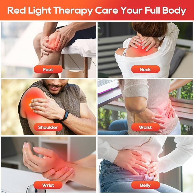 Red Light Therapy for Body and Face, 120 LED 660nm 850nm 940nm Infrared Redlight-Therapy Lamp Device with Glasses，Large Panel and Stable Stand at Home, Idea Gift for Women Mom