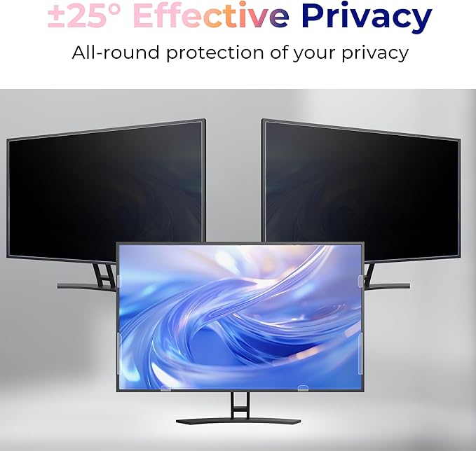 [2 Pack] 22 Inch Computer Privacy Screen Filter for Monitor 16:10 Aspect Ratio, Eye Protection Anti Blue Light Privacy Shield and Anti-Glare Protector, 22inch Removable Anti-Scratch 22in Protector Film