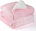 Alomidds Sherpa Fleece Weighted Blanket for Adults(15lbs Twin Size) Heavy Blanket with Fluffy Warm Thick Sherpa & Cozy Soft Flannel Snuggle Great for Sofa Bed Calming, 48x72 inches, Pink