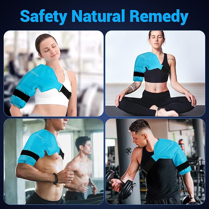 Comfytemp Shoulder Ice Pack Rotator Cuff Cold Therapy Wrap, Gel Packs for Injuries Reusable Hot Cold Compress Shoulder Brace for Pain Relief, Men Women Recovery Item (Large/X-Large)