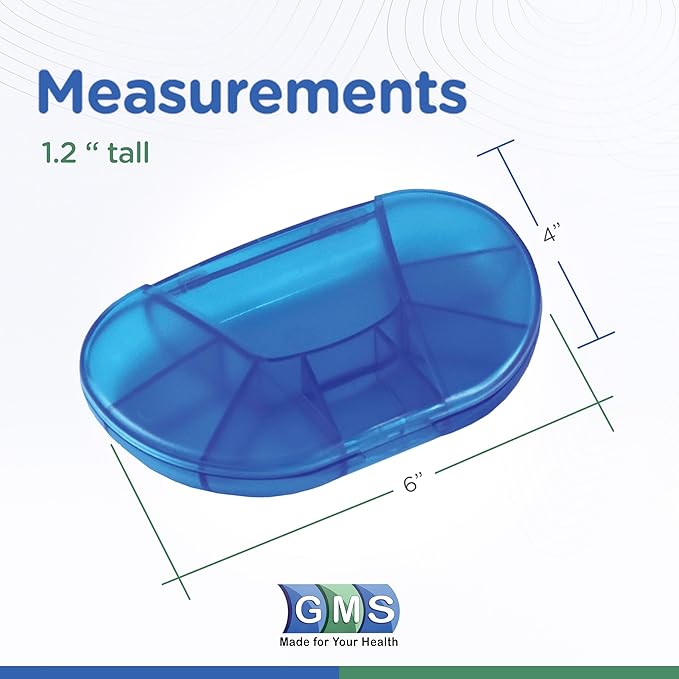Multi-day Vitacarry 8 Compartment Pill Box Holds up to 60 Pills Actual Size: 4.5öw X 3.0öd X .93öh (Blue)