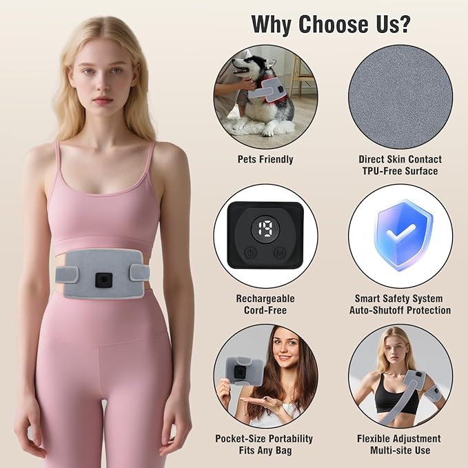 Red Light Therapy for Body, Cordless Infrared Light Therapy Belt for Knee Back Neck Waist, Rechargeable Light Pad for Humans & Dogs, Portable Wrap with 660nm/850nm