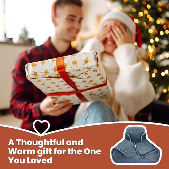 Heating Pad for Neck and Shoulders and Back, Electric Weighted Heat Pad for Pain Relief, 6 Heat Settings & Auto Shut Off Heated Wrap, Machine Washable Ultra Soft Fabric, Gifts for Women, Men, Mom, Dad