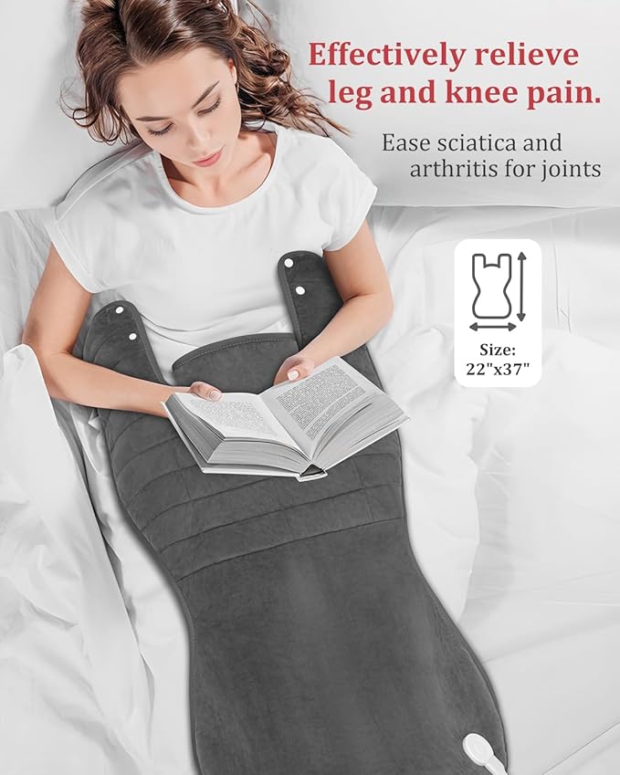 Heating Pad for Neck and Shoulders and Back, 2.7lb Weighted Heat Pads for Back Pain Relief, Birthday Fathers Mothers Day Gifts for Women Men Mom Dad, Heated Pad w/6 Heat Settings, 4 Auto-Off, 22"x37"