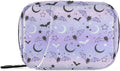 Pill Box Purple Bat Moon 7 Day Pill Case Travel Pill Organizer Bag with Zipper Portable Weekly Vitamin Medicine Supplement Holder Pouch Bag
