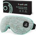Heated Eye Mask for Dry Eyes, FSA Eligible HSA, Cordless Warm Compress for Eyes, Light Blocking Eye Heating Pad, Styes, Sleep, Cover Washable, Rechargeable, Light Blue