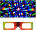 GloFX Paper Cardboard Diffraction Glasses – Geometric Rainbow (10 Pack)