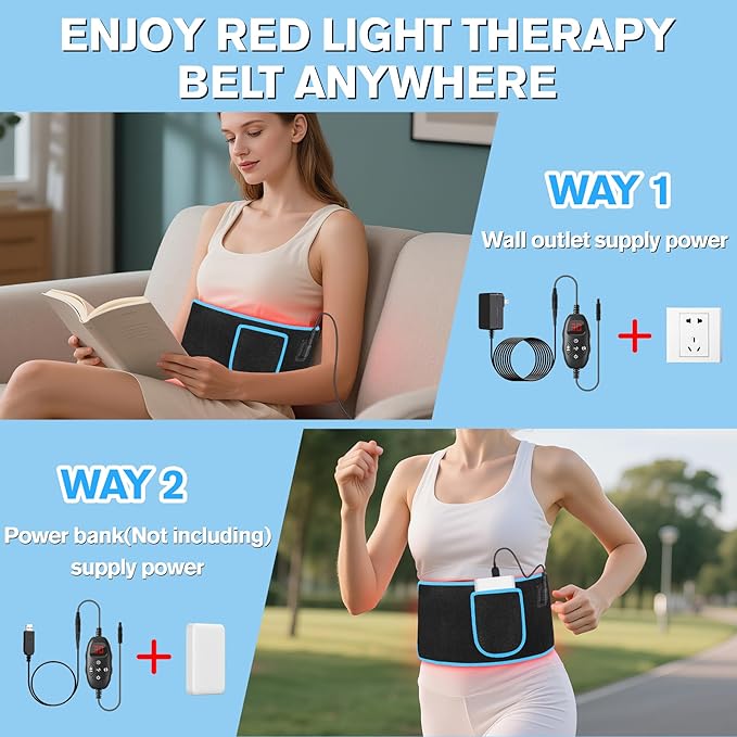 KingSom Red Light Belt, Red Light for Body,660nm & 850nm Infrared Light Wrap Belt,Red Light Device with Upgraded 3 in 1 Led Beads,Red Light Belt with Timer