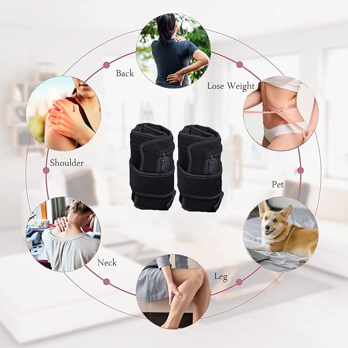 2Pcs Infrared Red Light Thera-py Arm Belt, 660nm and 850nm Red Light Thera-py Arm Wrap with Timer & Brightness Setting Red Light Arm Pad for Arm Knee Shoulder Joints Muscle Pain Relief