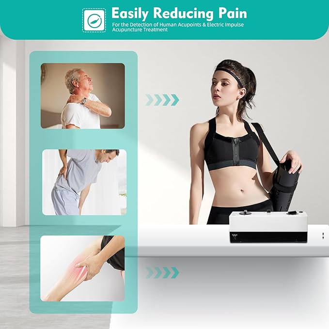 KWD808-I Electric Acupuncture Stimulator Machine, 100-240V 500-1000hpa 6 Output Patch Massager Care Impulse Acupuncture Treatment, Vagus Nerve Stimulator for Home Pain Relief Treatment