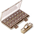 Pill Organizer 3 Times a Day, Daily Pill Box with Morning Noon Night Compartments, Portable Medicine Organizer for Travel, Work & Home (Brown)
