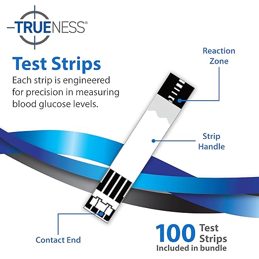 TRUENESS AIR Blood Glucose Meter Bundle - Blood Glucose Monitor, Case, 100 Test Strips, 100 Lancets, Lancing Device - Fast, Easy Testing Supplies for Home Use