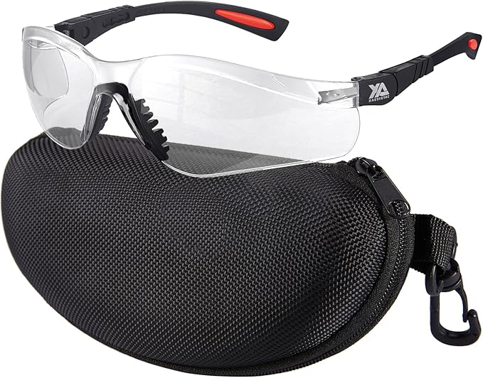 xaegistac Shooting Glasses Anti-fog Shooting Range Eye Protection, Adjustable Safety Glasses with Zipper Hard Case