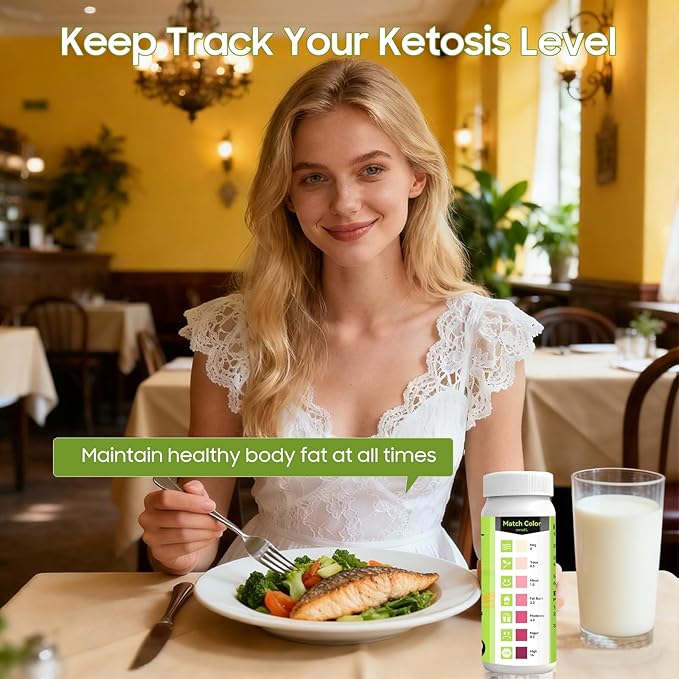 Ketone Test Strips 200 Count (100×2 Bottles) – Upgraded 7-Color Ketone Urine Test Strips for Monitor Ketosis – Keto, Low-Carb, Atkins & Paleo Diet Tracker, Ketone Test Kit with Color Chart on Bottle