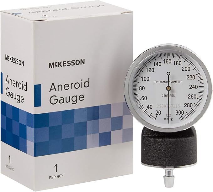 McKesson Blood Pressure Gauge for Standard Aneroid Sphygmomanometers, 300mmHg, No-Pin Stop, 1 Count