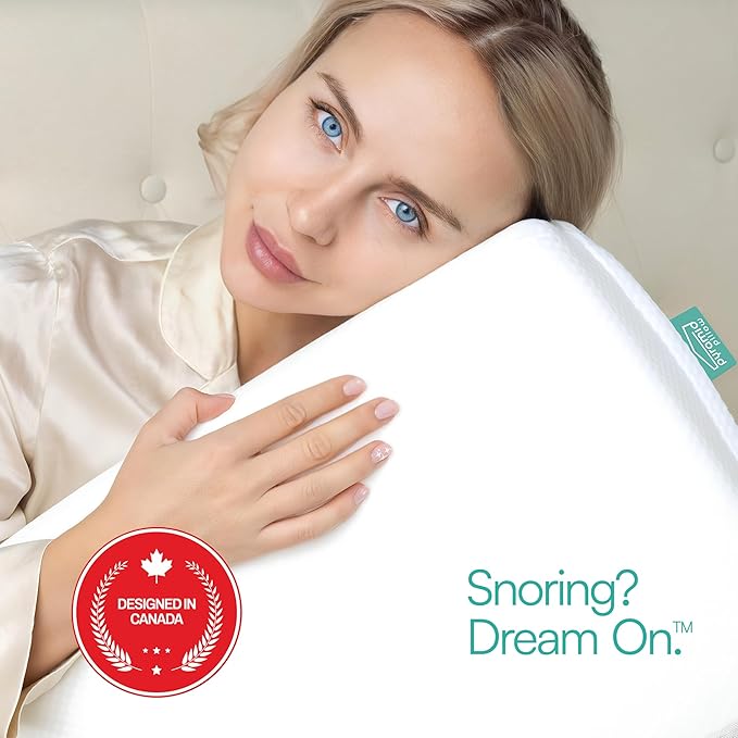The Original Anti-Snoring Pillow for Side Sleepers, Snoring Solution and Remedy, Patent-Pending Stop Snore Aid with Memory Foam, Snore Stopper, Anti-Snore Pillow, Anti-Snore Devices