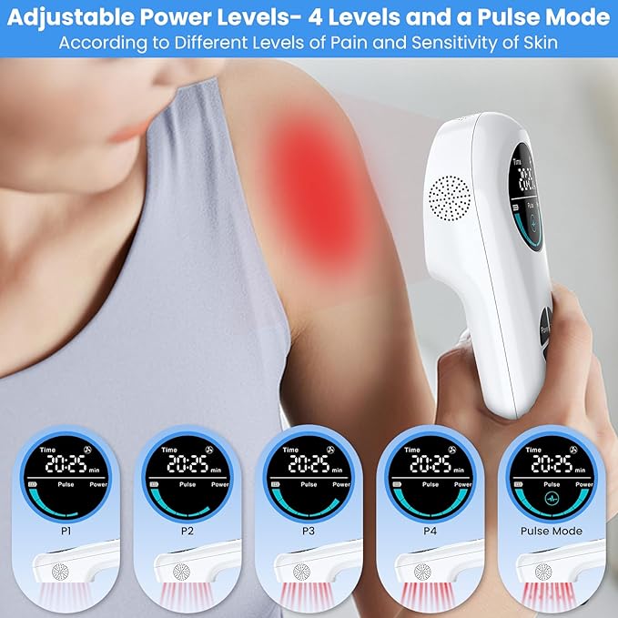Cold Laser Therapy Device for Humans & Dogs, 4 x 808nm and14 x 650nm, Handheld Red Light and Near Infrared Light Therapy Devices with Stand, Red Light Therapy Wand for Pain Relief Joint, Muscle Pain