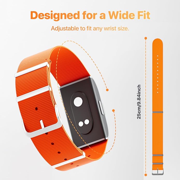 Nylon Replacement Strap Compatible with Hume Band - Breathable & Sweatproof Sport Loop for Hume Health Band - Metal Buckle & Loop Closure for Secure - Adjustable Wristband Strap for Fitness Tracker
