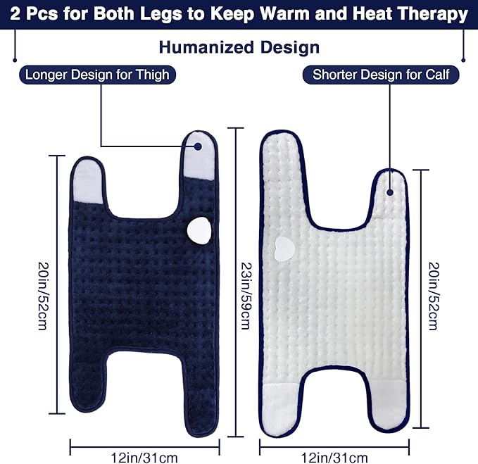 Heated Knee Wrap - 2 Pcs Hands-Free Electric Heating Pad for Knee Pain Relief, Arthritis & Knee Fatigue, Fast Heating with Adjustable Temperature 86℉ to 158℉ & 10-90 Min Auto-Off