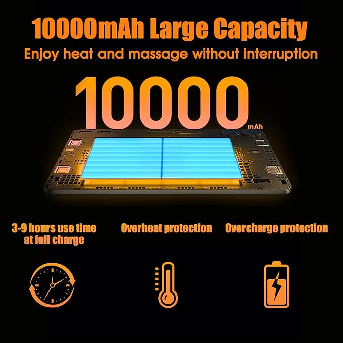 Cordless Heating Pad for Back with Massager, 10000mAh Battery Operated Portable Heated Belt with Vibration, Electric Back Massager for Lower Back, FSA Eligible HSA Birthday Gifts for Men Women Dad Mom