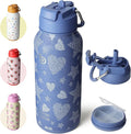 BOTTLE BOTTLE 32oz Insulated Water Bottle Stainless Steel Sport Water Bottle with Straw Dual-use Lid Design for Gym with Pill Box