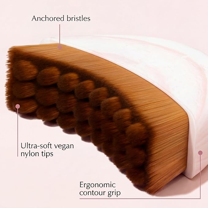 Lymphatic Face Brush for Lymphatic Drainage - Contour Sculpting Ultra Soft Facial Dry Brush, Gua Sha Alternative Face Massager Tool & Jawline Shaper with Travel Case (Rose Pink, 1-Pack)