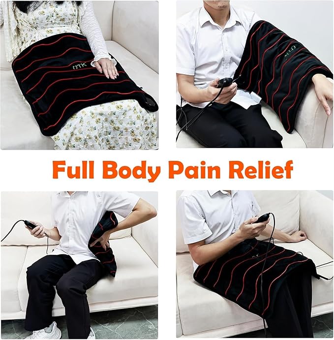 UTK Large Far Infrared Heating Pad for Back Pain Relief, Weighted Electric XL Heating Pads with Tourmaline for Neck&Shoulder, Period Cramps, Gifts for Women Mom Elder, Hot to 161℉, Auto Off, 20x24''