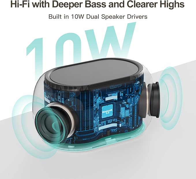 ANJANK White Noise Sound Machine Alarm Clock with HiFi Bluetooth Speaker, 21 Soothing Sounds/7 Night Lights/8 Alarm Sounds/30-Level Volume/0-100% Dimmer, Noise Maker for Boys Teens Kids Sleep, Bedroom