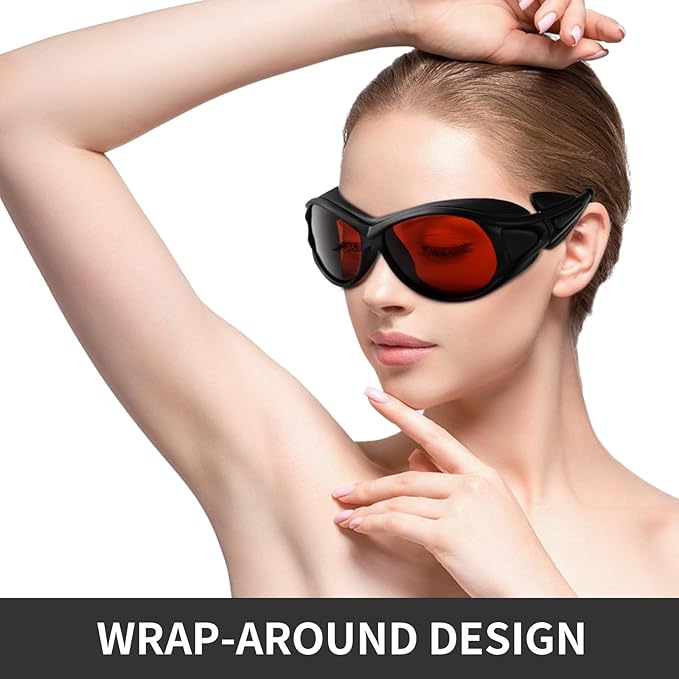 2-Pack OD6+ Laser Safety Goggles for 532nm Green Laser - 180-540nm Wrap-Around Protection for UV, Violet & Blue Lasers, Professional Glasses for Engraving & Whitening
