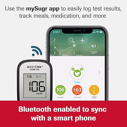 Accu-Chek Softclix Glucose Monitor Kit for Diabetic Blood Sugar Testing: Guide Me Meter, Softclix Lancing Device & 110 Lancets, 100 Guide Test Strips, and Control Solution (Packaging May Vary)