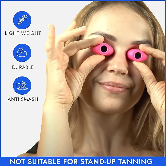 Super Sunnies Slim Flex UV Eye Protection FDA Compliant Eyeshields Individual Tanning Bed Goggles, Red Light Therapy Glasses