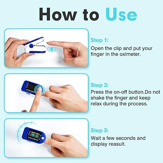 Easy@Home Fingertip Pulse Oximeter, Rotatable OLED Display to Show Waveform, SpO2 Blood Oxygen Saturation, Bar Graphs and Heart Rate Monitor, Co-branding-CMS50DA