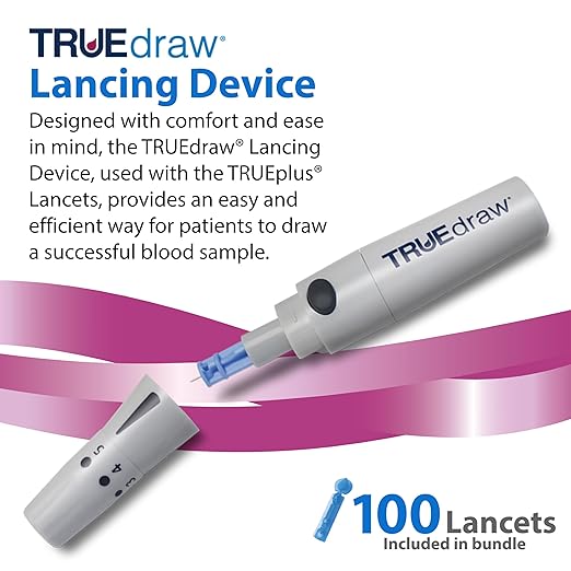 TRUENESS AIR Blood Glucose Meter Bundle - Blood Glucose Monitor, Case, 100 Test Strips, 100 Lancets, Lancing Device - Fast, Easy Testing Supplies for Home Use