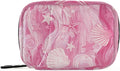 Bright Pink Waves Starfish and Shells Travel Pill Organizer Case Box Container Weekly Portable Vitamin Medicine Holder Storage Bag with Zipper Removable