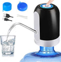 CHIVENIDO 5 Gallon Water Dispenser - Water Bottle Pump with Reusable Caps for Screw Top or Crown Tops, USB Charging Water Jug Dispenser for Universal 2-5 Gallon Bottle