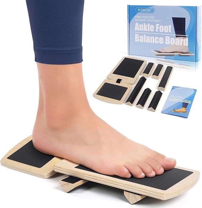 Ankle Balance Board for Physical Therapy - Foot Strengthener & Adjustable Ankle Trainer, Single Leg Anti-Slip Design for Plantar Fasciitis Relief, Sprained Ankle, Achilles Pain & Posture Correction
