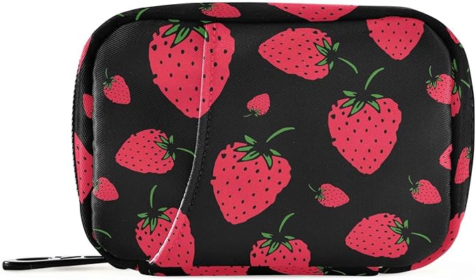 Strawberry Fruit Pill Box 7 Day Pill Case Travel Pill Organizer Bag Container for Medicine with Zipper Portable Weekly Case Compact Size for Medicine, Vitamin, Supplement