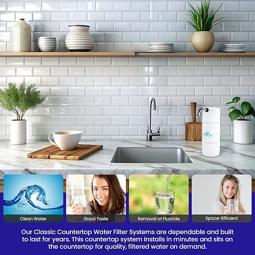 Arsenic Removal | Smart Classic Countertop Water Filter System | White | Crystal Quest