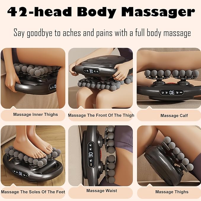 Back Massager for Pain Relief Deep Tissue, 42 Head Massage Gun Deep Tissue with 9 Modes & 9 Levels, Electric Percussion Massager Gun for Pain Relief, Portable for Home & Office Use