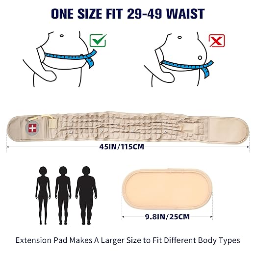 Decompression Back Belt with Electric Inflatable Pump -Lumbar Support Belt for Lower Back Pain Relief, Air Traction Device Fits Waist Size 29-49 Inches，(Beige)