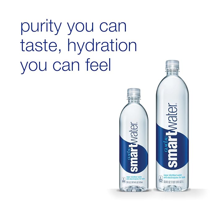 smartwater vapor distilled premium water bottles, 20 fl oz, 24 Pack