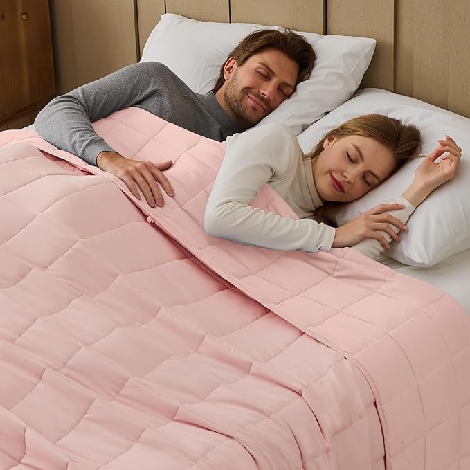 Pink Weighted Blanket for Adults 20lbs, 80"x87", King Size Cooling Heavy Throw Blanket for 130-220lbs, Microfiber Soft Thick Big Blankets Weighted Comforter Gifts for Sleeping